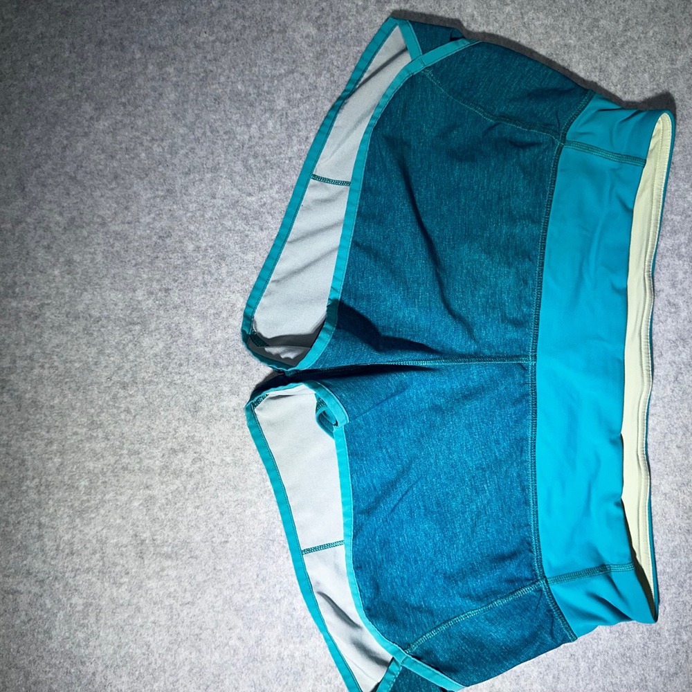 Lululemon Speed Up Running Shorts Teal Heathered Size 8
